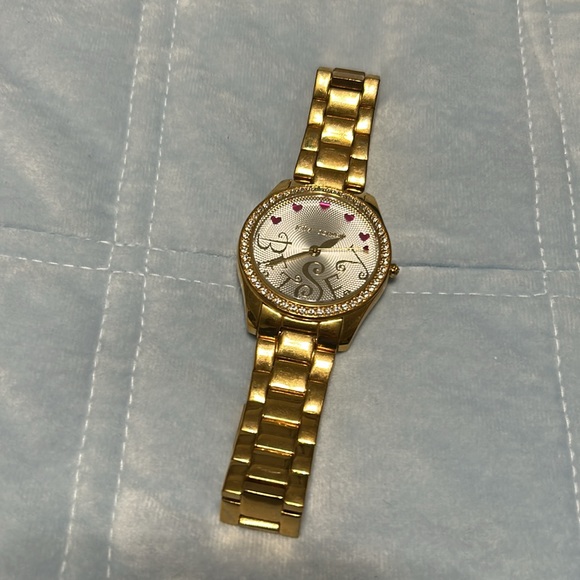 Betsey Johnson Gold Heart Watch